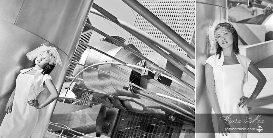 The perfect juxtaposition of our Bride and background against the Jay Pritzker Pavillion in Chicago's Millenium park.